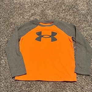 Under Armour Kids' Bright Orange and Charcoal Long Sleeve Tee